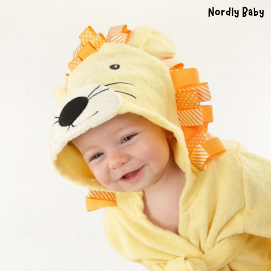 BabySpa DyreKap - Blødt bomuldsbadekåbe med dyreformet hætte Multivariant