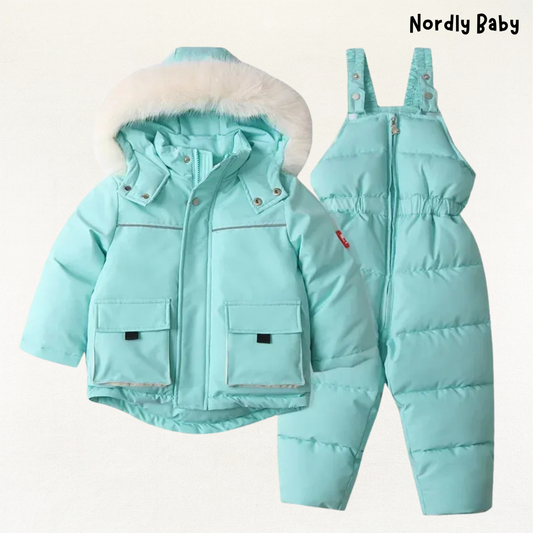 NordFrost Sæt - Varm Vinterjakkesæt med Pelsfor