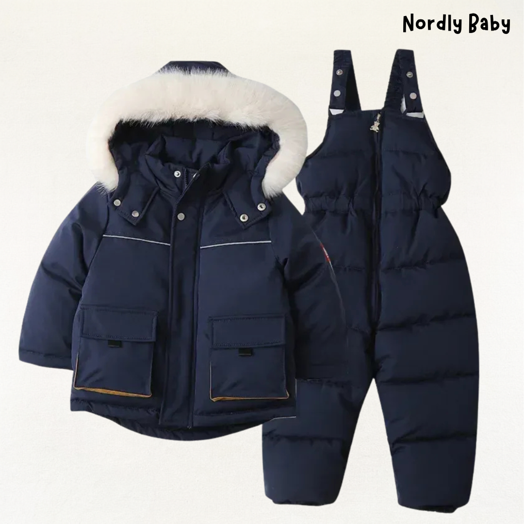 NordFrost Sæt - Varm Vinterjakkesæt med Pelsfor