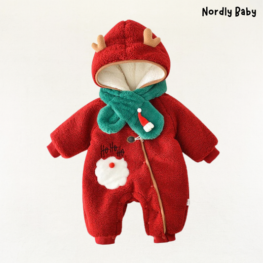 VinterDrøm - Jule Fleece Hættetrøjer til Baby med Tørklæde