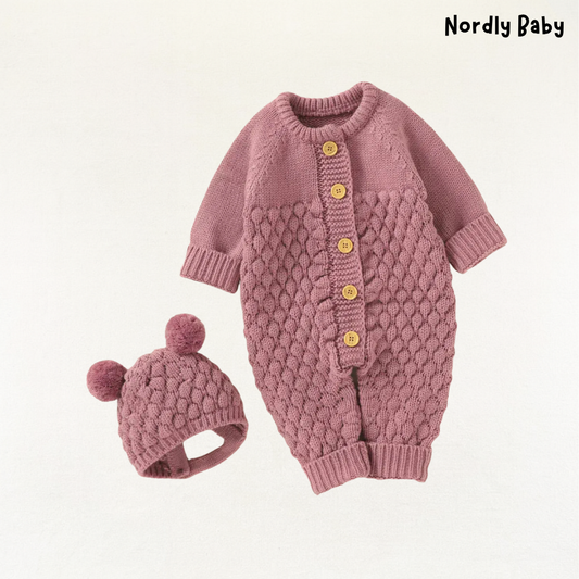 BlødBjerg Sæt - Strikket babybody i bomuld