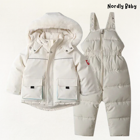 NordFrost Sæt - Varm Vinterjakkesæt med Pelsfor