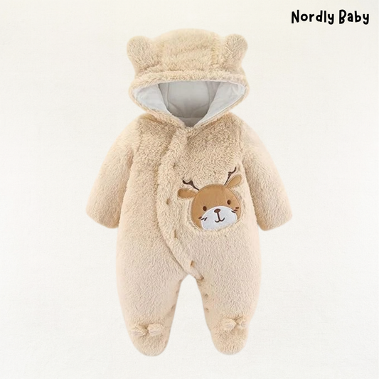 Hjorte Søde - Varm Bomuldsfleece Hætte Romper
