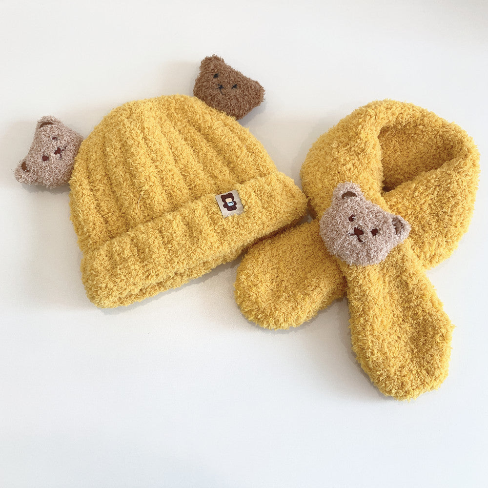TeddyWrap - Baby bear hat and scarf